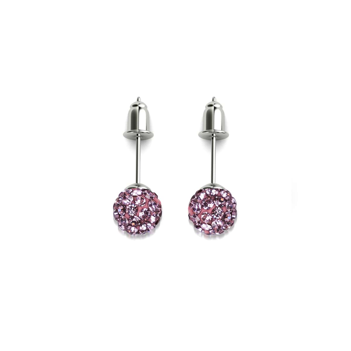 Flamingo Crystal | .925 Sterling Silver | Mini Kikiballa Earrings